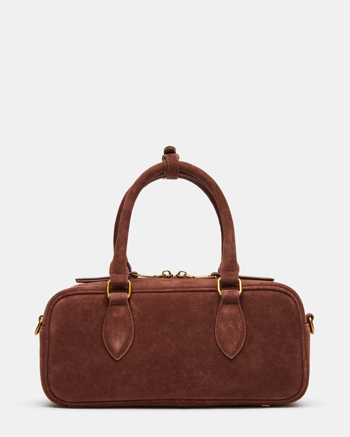 MERIT Bag Chestnut Suede Top-Handle Satchel Crossbody Handbag | Steve Madden