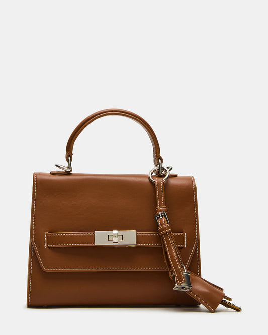 ELLOISE Bag Cognac Structured Mini Crossbody Handbag | Steve Madden