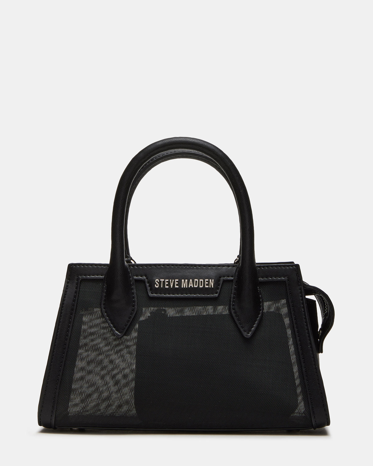 PEACHY Black Women's Mini Top-Handle Mesh Handbag | Steve Madden
