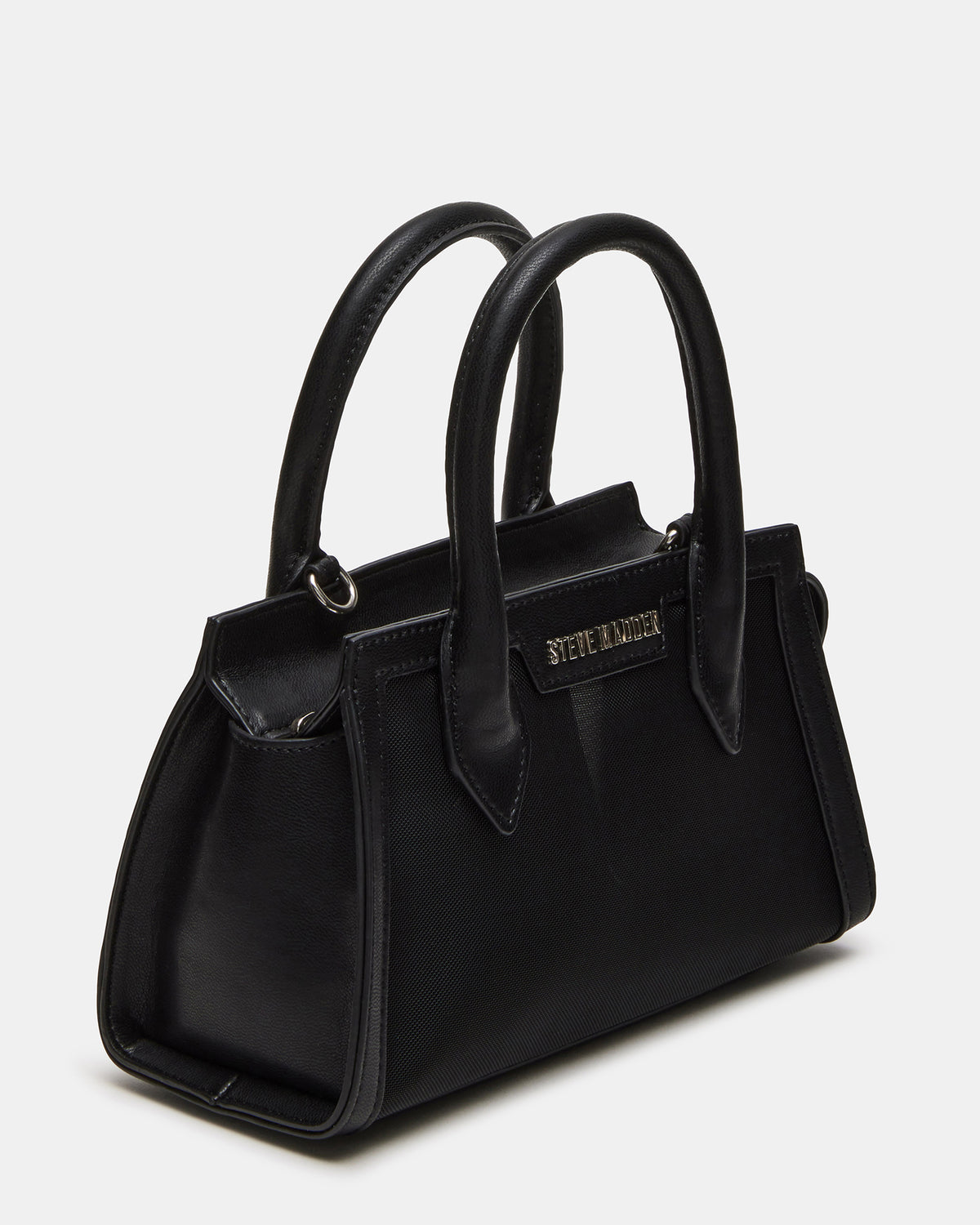 PEACHY Black Women's Mini Top-Handle Mesh Handbag | Steve Madden