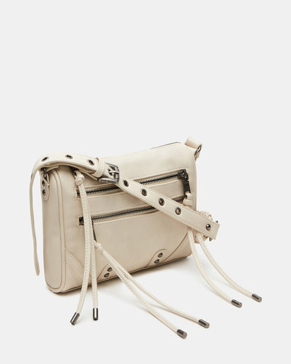 RIGBY Taupe Women's Fringe Studded Crossbody Handbag | Steve Madden