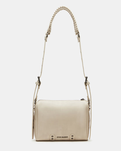 RIGBY Taupe Women's Fringe Studded Crossbody Handbag | Steve Madden