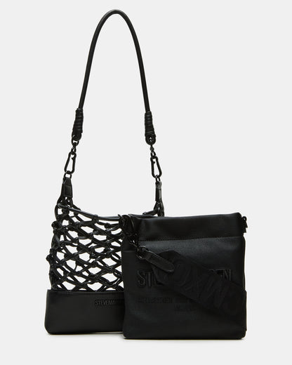 ARDA Black/Black Women's Crossbody Pouch Handbag | Steve Madden