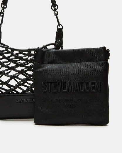 ARDA Black/Black Women's Crossbody Pouch Handbag | Steve Madden