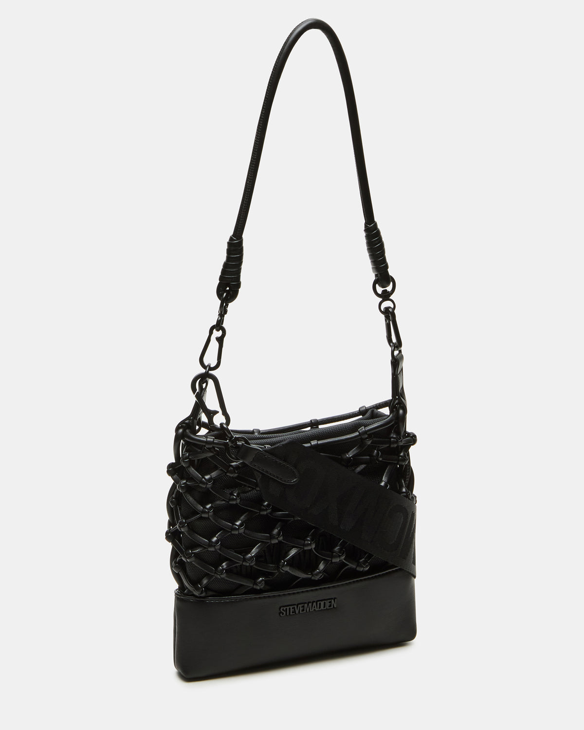 ARDA Black/Black Women's Crossbody Pouch Handbag | Steve Madden