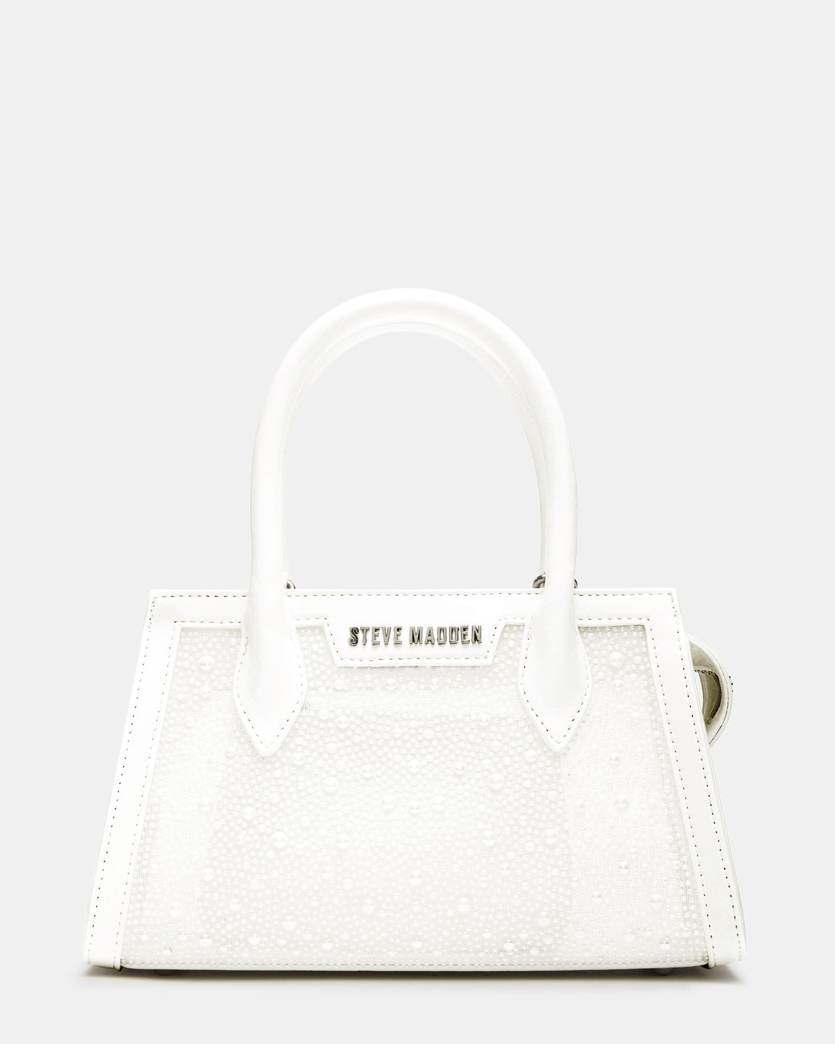 PEACH White Multi Women's Mini Top-Handle Mesh Handbag | Steve Madden
