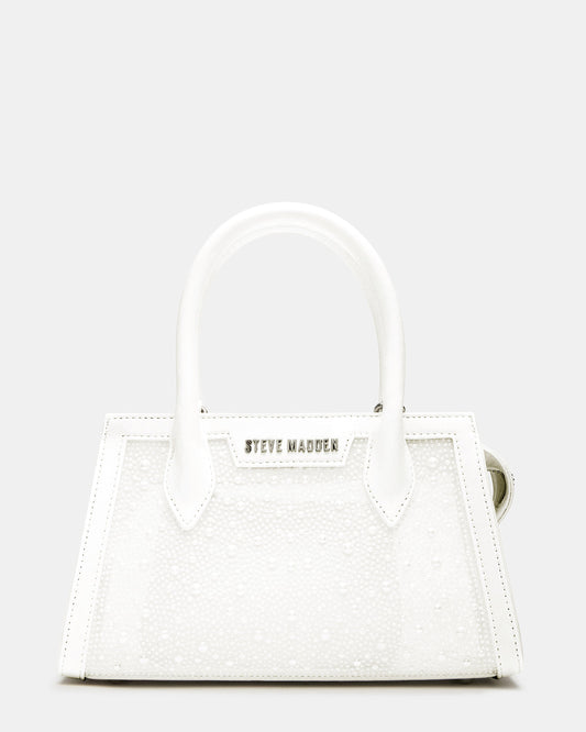 PEACH White Multi Women's Mini Top-Handle Mesh Handbag | Steve Madden