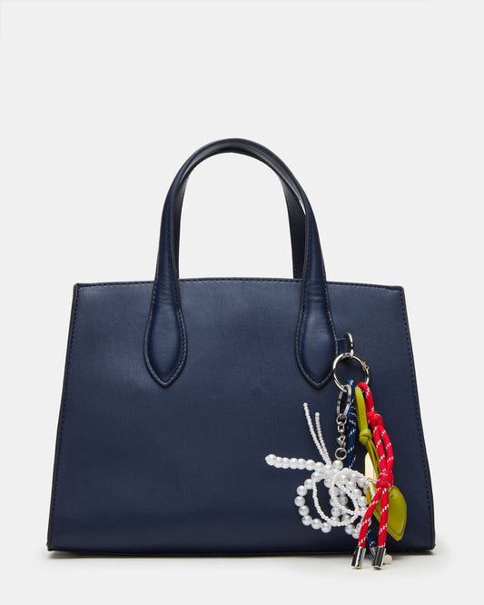 CALLEB Bag Navy Structured Tote Crossbody Handbag | Steve Madden