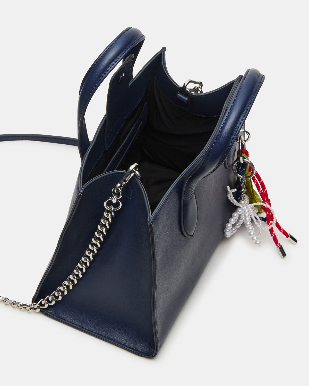 CALLEB Bag Navy Structured Tote Crossbody Handbag | Steve Madden