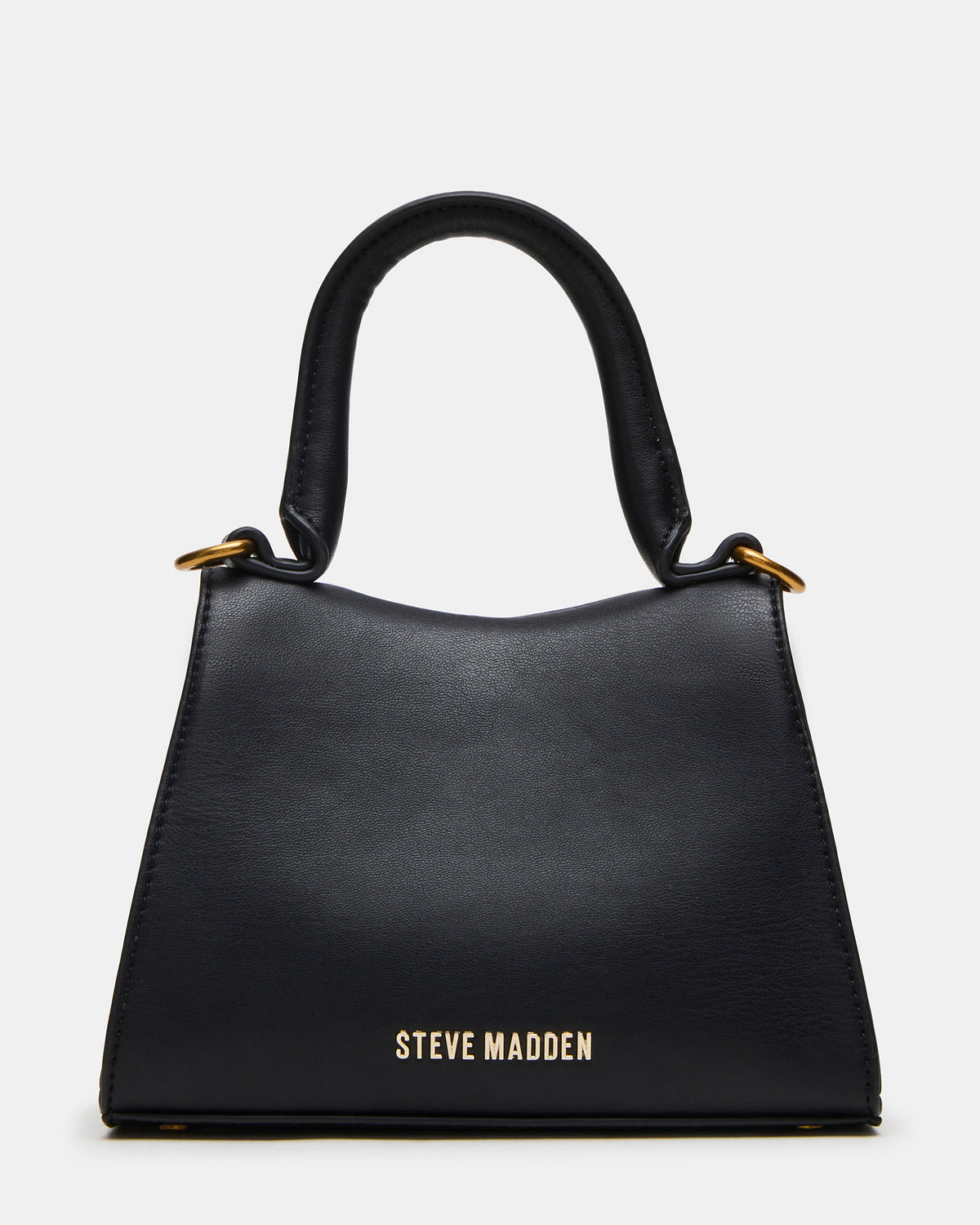 MADLYN Bag Black Structured Turn-Lock Closure Top-Handle Crossbody Mini Handbag | Steve Madden