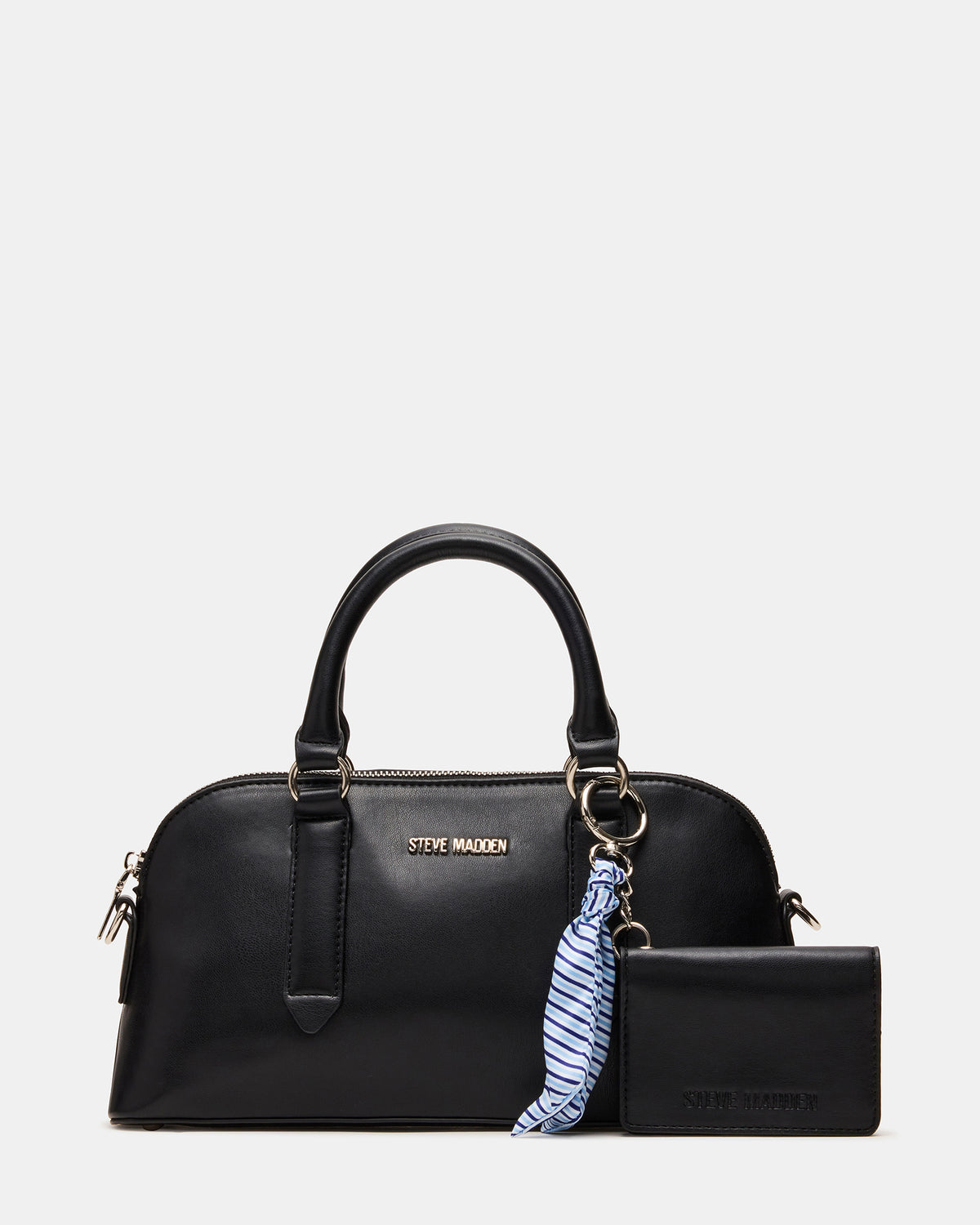 CALLY Bag Black Dome Satchel Top-Handle Crossbody Women's Handbag | Steve Madden