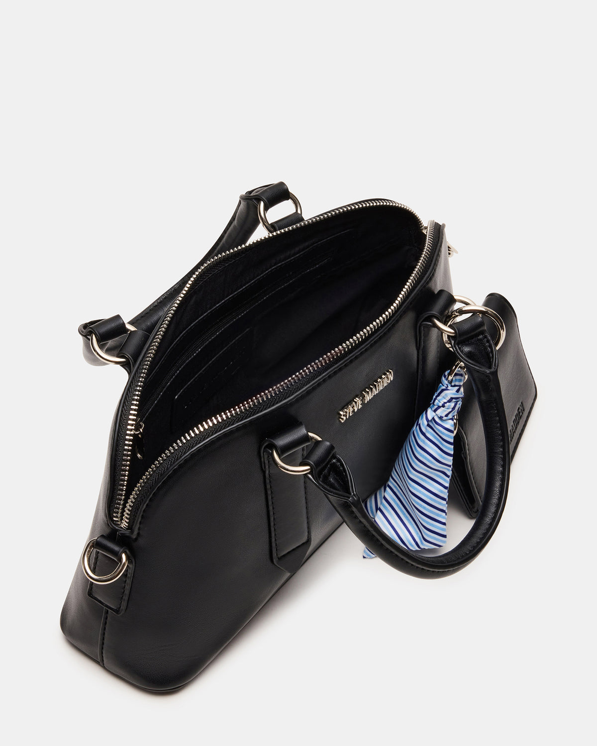 CALLY Bag Black Dome Satchel Top-Handle Crossbody Women's Handbag | Steve Madden