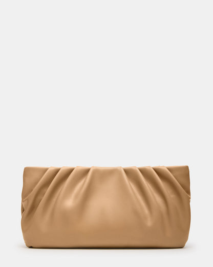 NIKA Chestnut Women's Pleated Crossbody Clutch Handbag | Steve Madden