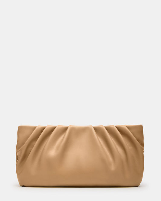 NIKA Chestnut Women's Pleated Crossbody Clutch Handbag | Steve Madden