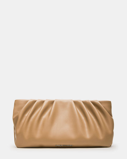 NIKA Chestnut Women's Pleated Crossbody Clutch Handbag | Steve Madden