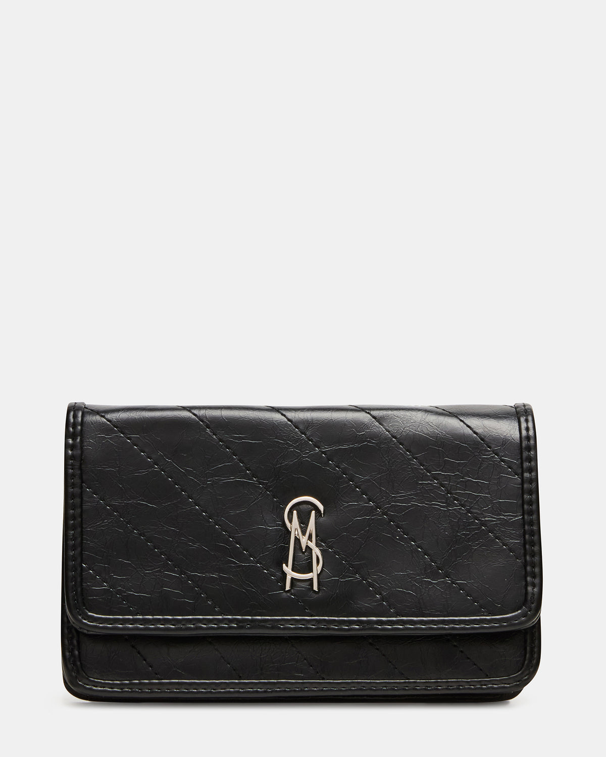 RELAX Bag Black Logo Chain Strap Crossbody Handbag | Steve Madden