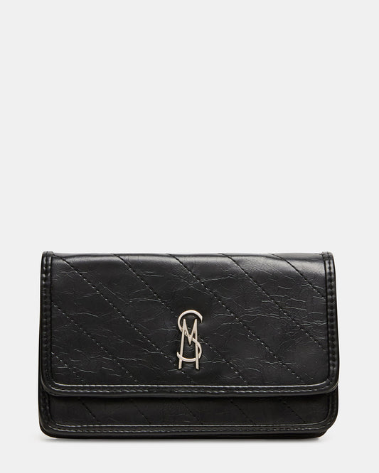RELAX Bag Black Logo Chain Strap Crossbody Handbag | Steve Madden