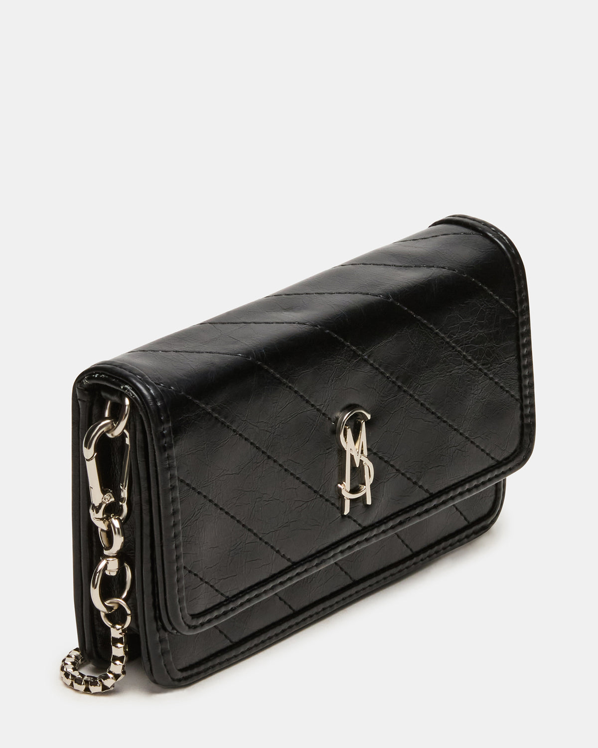RELAX Bag Black Logo Chain Strap Crossbody Handbag | Steve Madden