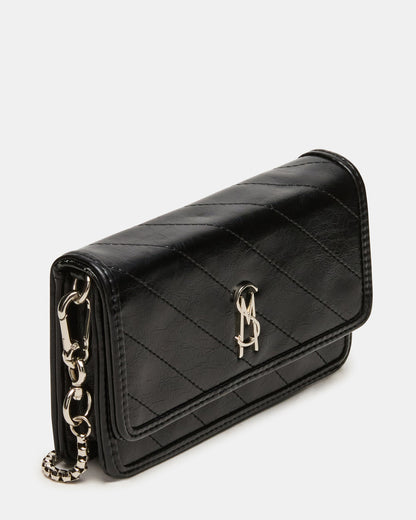 RELAX Bag Black Logo Chain Strap Crossbody Handbag | Steve Madden