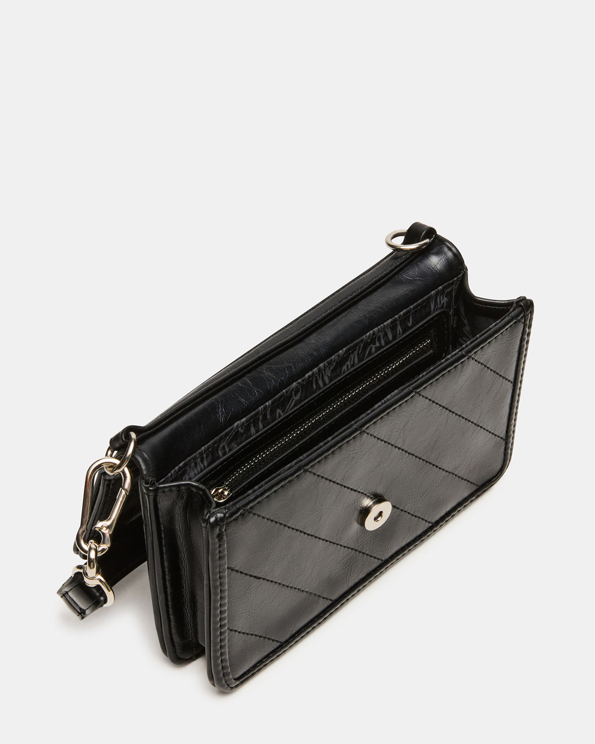 RELAX Bag Black Logo Chain Strap Crossbody Handbag | Steve Madden