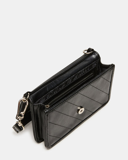 RELAX Bag Black Logo Chain Strap Crossbody Handbag | Steve Madden