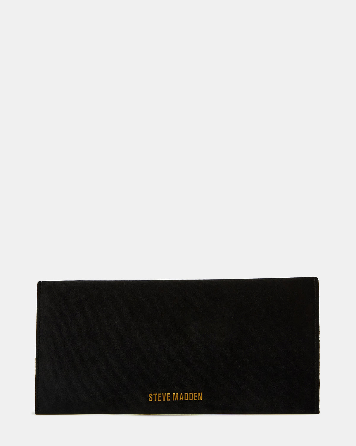 SMOOTH Bag Black Velvet Envelope Logo Crossbody Clutch Handbag | Steve Madden