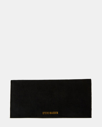 SMOOTH Bag Black Velvet Envelope Logo Crossbody Clutch Handbag | Steve Madden