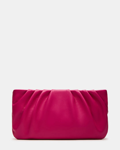 NIKA Fuchsia Women's Pleated Crossbody Clutch Handbag | Steve Madden
