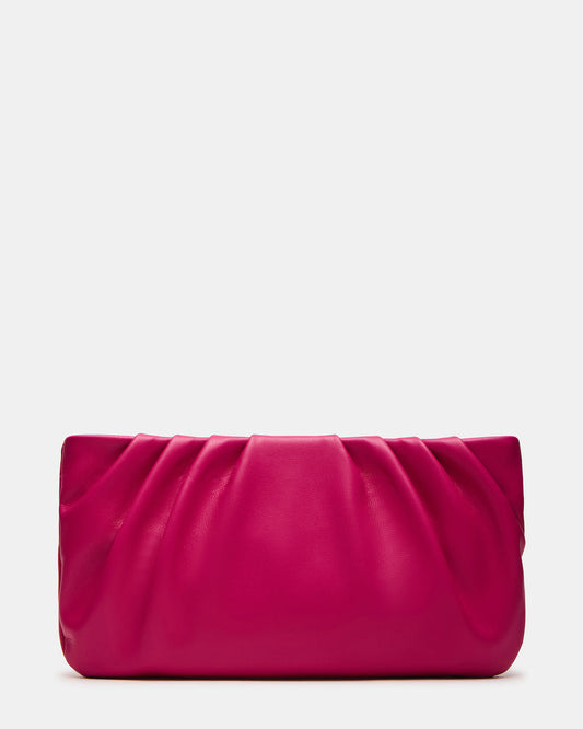 NIKA Fuchsia Women's Pleated Crossbody Clutch Handbag | Steve Madden