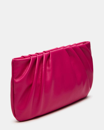NIKA Fuchsia Women's Pleated Crossbody Clutch Handbag | Steve Madden