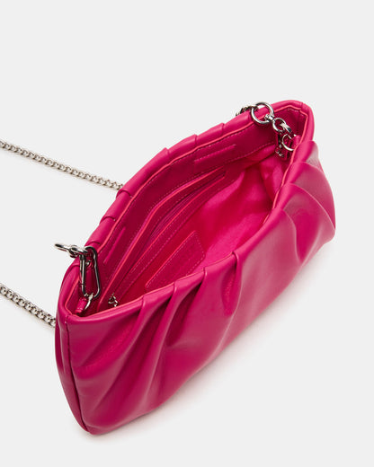 NIKA Fuchsia Women's Pleated Crossbody Clutch Handbag | Steve Madden