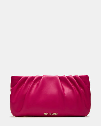 NIKA Fuchsia Women's Pleated Crossbody Clutch Handbag | Steve Madden