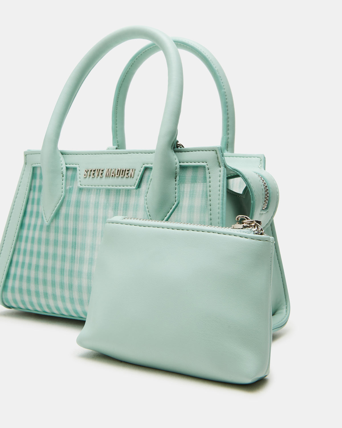 PEACHY Green Multi Women's Mini Top-Handle Mesh Handbag | Steve Madden
