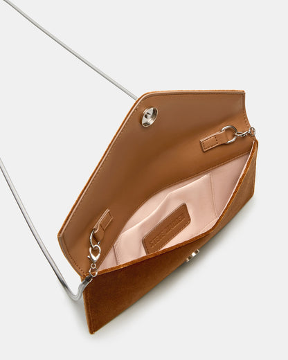 SMOOTH Bag Rust Fabric Envelope Logo Crossbody Clutch Handbag | Steve Madden