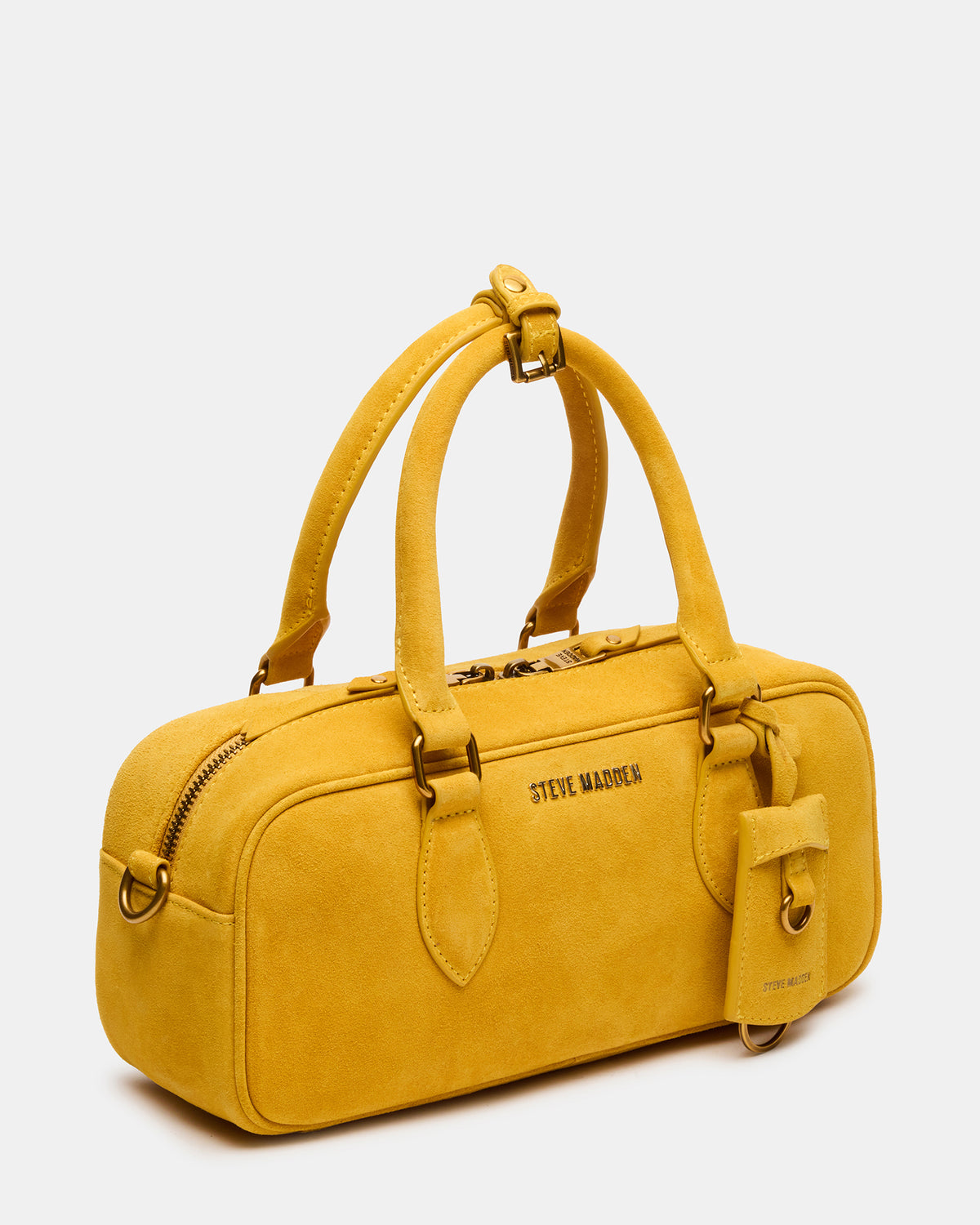 MERIT Bag Mustard Suede Top-Handle Satchel Crossbody Handbag | Steve Madden