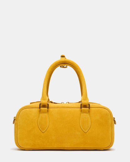 MERIT Bag Mustard Suede Top-Handle Satchel Crossbody Handbag | Steve Madden