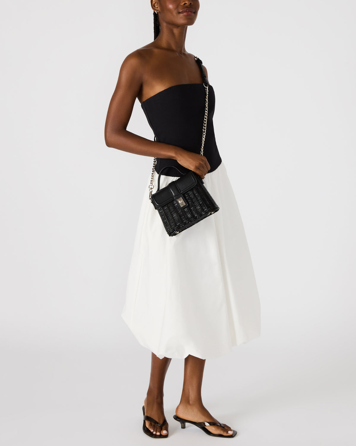 CRISTY Bag Black Wicker Top-Handle Sraw Crossbody Handbag | Steve Madden