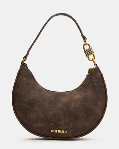 LOHAN Bag Brown Structured Hobo Shoulder Handbag | Steve Madden
