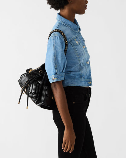DRU Bag Black Hobo Shoulder Strap Chain Strap Handbag | Steve Madden