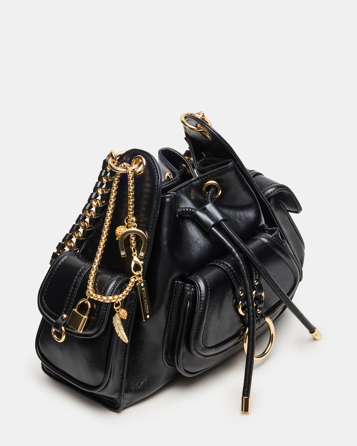 DRU Bag Black Hobo Shoulder Strap Chain Strap Handbag | Steve Madden