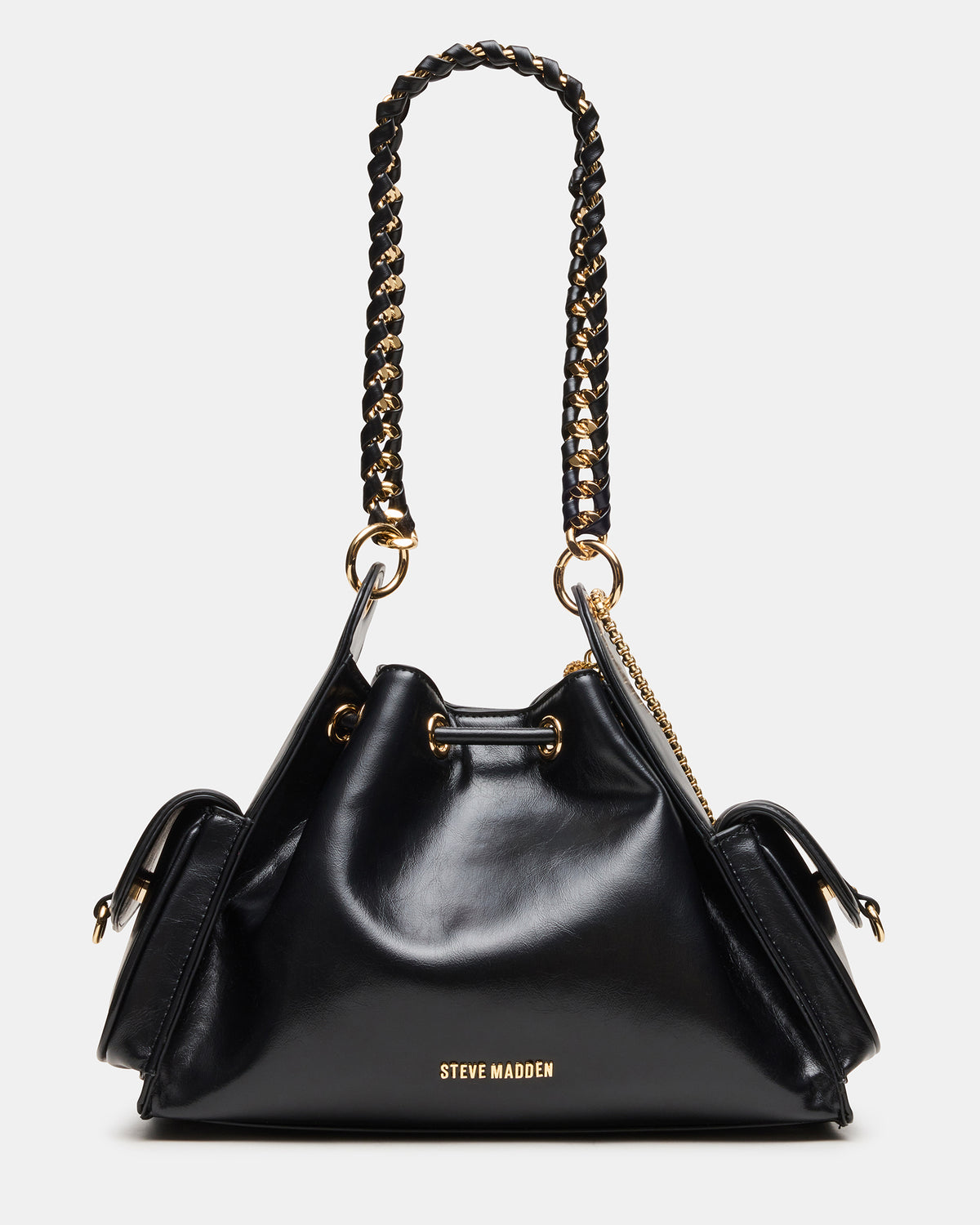 DRU Bag Black Hobo Shoulder Strap Chain Strap Handbag | Steve Madden