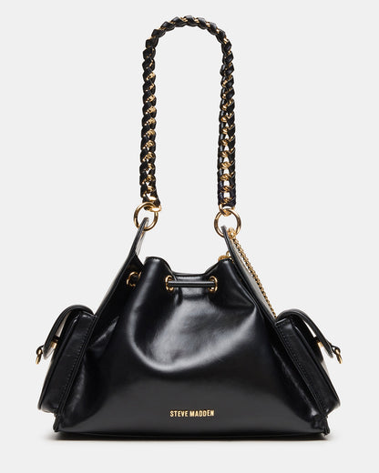 DRU Bag Black Hobo Shoulder Strap Chain Strap Handbag | Steve Madden
