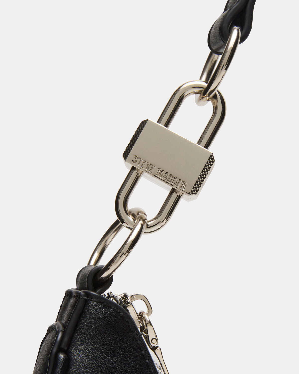 LOHAN Bag Black Structured Hobo Shoulder Handbag | Steve Madden
