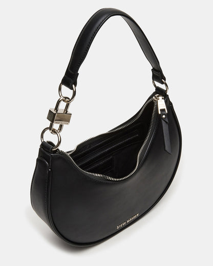 LOHAN Bag Black Structured Hobo Shoulder Handbag | Steve Madden