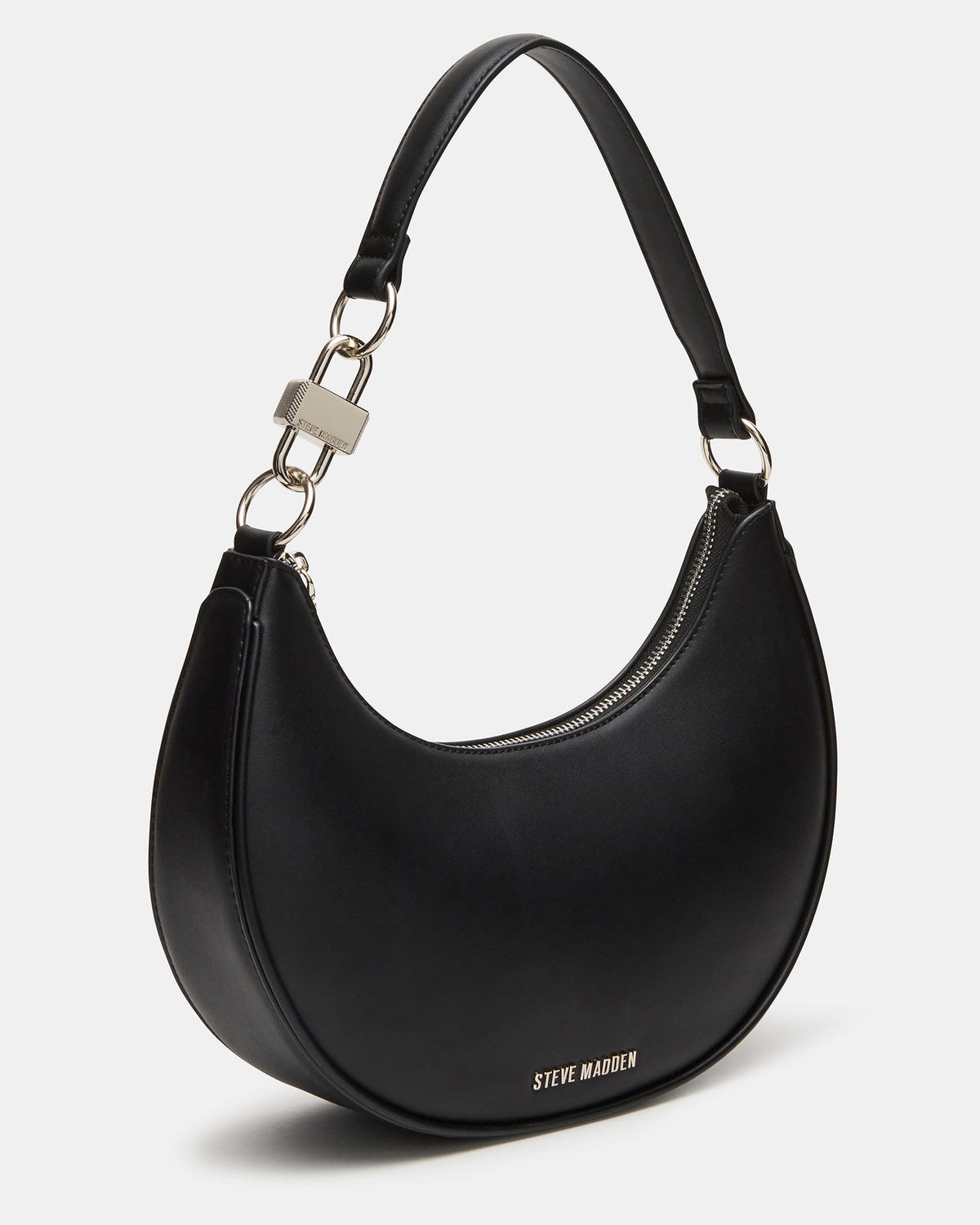 LOHAN Bag Black Structured Hobo Shoulder Handbag | Steve Madden