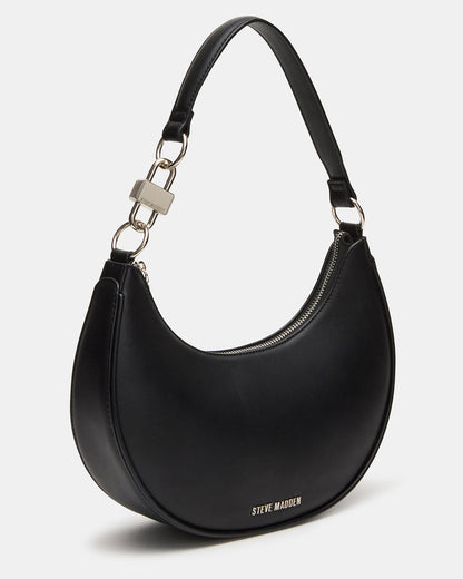 LOHAN Bag Black Structured Hobo Shoulder Handbag | Steve Madden