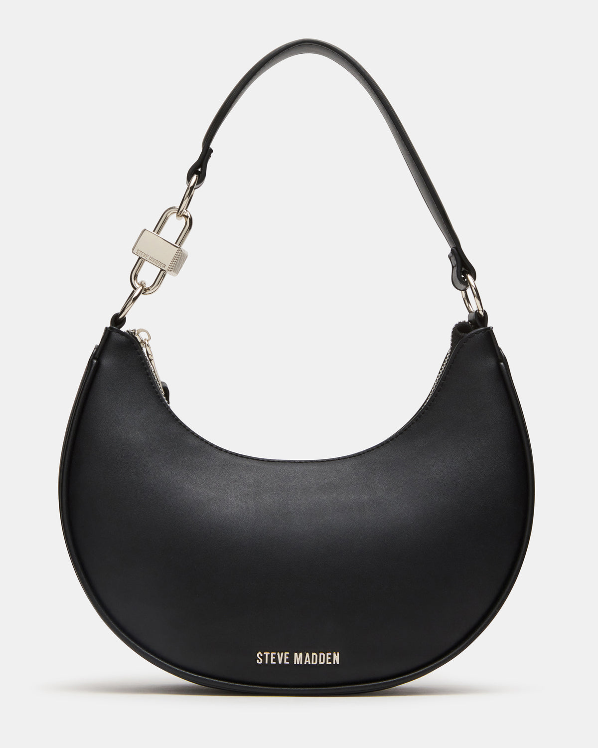 LOHAN Bag Black Structured Hobo Shoulder Handbag | Steve Madden