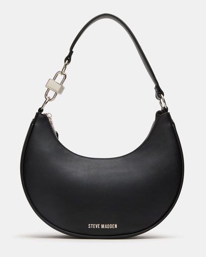 LOHAN Bag Black Structured Hobo Shoulder Handbag | Steve Madden