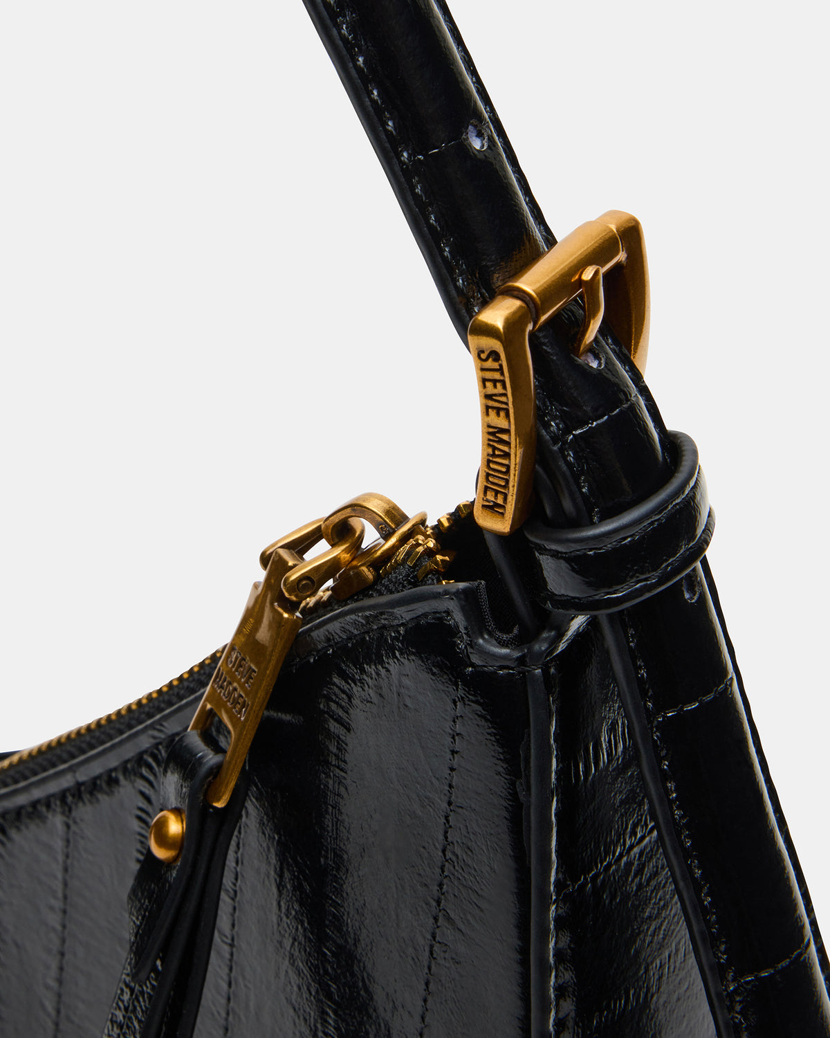 SMITH Bag Black Eel Asymmetric Shoulder Handbag | Steve Madden