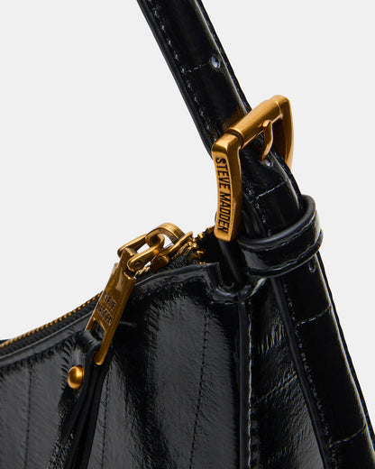 SMITH Bag Black Eel Asymmetric Shoulder Handbag | Steve Madden